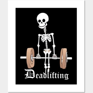 Skeleton Lifting Weights Funny Deadlifting Posters and Art